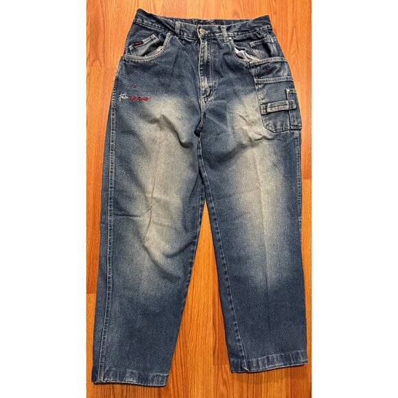 Fubu The Collection Circa XCII Jean Men 34x34 Baggy Hip Hop Pockets Fade Y2K - Picture 2 of 9